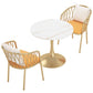 Glam Sintered Stone Dining Table Set Round 1/3/4/5 Pieces Dining Set for Home Use Clearhalo 'Dining Room Sets' 'Dining Tables & Seating' 'dining_room_set' 'furn' 'furn_dining_room_set' 'Furniture' 'Kitchen & Dining Furniture' 1200x1200_ae0c5061-d7e8-46af-9ca1-251f972e176a