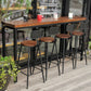 Dark Brown Modern Style Bar Table in Solid Wood and Metal Balcony Bar Table Clearhalo 'Bar Furniture' 'Bar Tables' 'bar_tables' 'furn' 'furn_bar_tables' 'Furniture' 'furniture_bar_tables' 'Kitchen & Dining Furniture' 1200x1200_ae0d92a4-eb1f-448a-946d-e77a6273177e