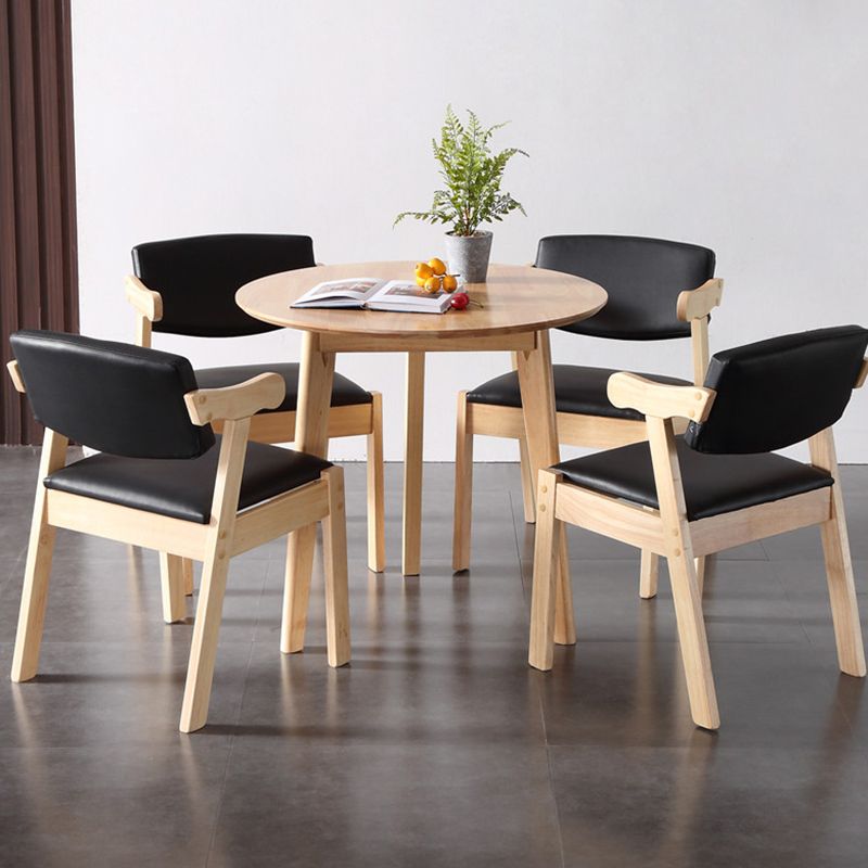 Round Shape Modern Dining Table Wood Color Fixed Table with Rubberwood Solid Wood Clearhalo ' dining_table' 'Dining Tables & Seating' 'Dining Tables' 'furn' 'furn_dining_table' 'Furniture' 'furniture_dining_table' 'Kitchen & Dining Furniture' 'kitchen&dining_furn' 'kitchen' 'kitchen_dining_table' 1200x1200_ae0dc039-36ea-4b0b-8344-71e7f73d822c