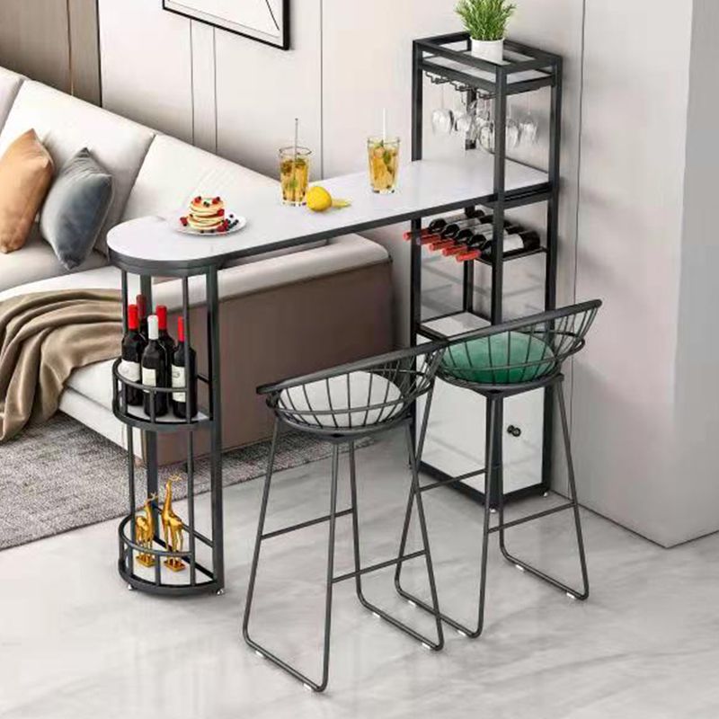 Bartafel met marmeren blad, speciale pubtafel in eigentijdse stijl voor pauzeruimte