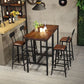 Contemporary Square Bar Dining Table Wood Trestle Bar Height Table in Brown Clearhalo 'Bar Furniture' 'Bar Tables' 'bar_tables' 'furn' 'furn_bar_tables' 'Furniture' 'furniture_bar_tables' 'Kitchen & Dining Furniture' 'kitchen&dining_furn' 'kitchen' 1200x1200_ae0ecab0-7ad4-460b-8d0e-0b72dc99441e