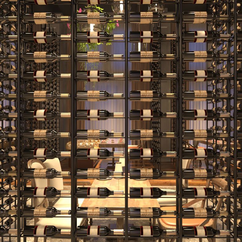 Porta di vino per vino in bottiglia per pavimenti per pavimenti industriali in nero