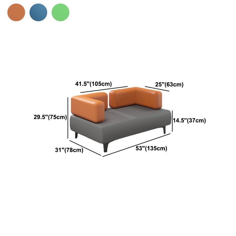 フェイクレザーソファ30.70 "d x 29.52" hリビングルーム用のタキシードアームソファ