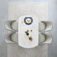 White Contemporary Round Stone Dining Table with Double Drop Leaf