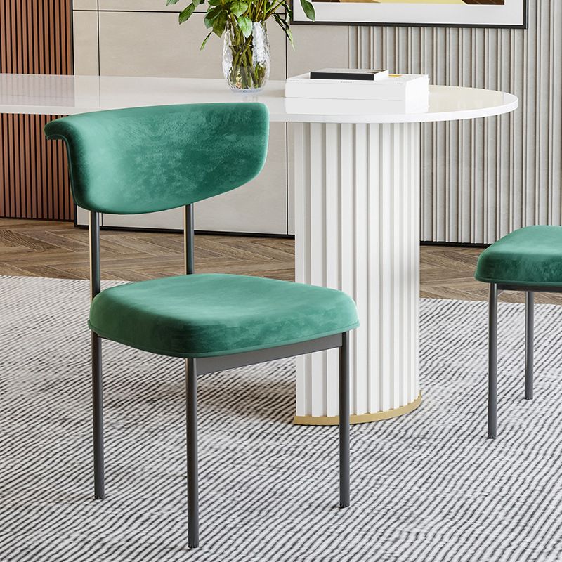 Modern Black Kitchen Dining Side Chair Upholstered Opening Back Dining Side Chair Clearhalo ' kitchen&dining_furn' 'Dining Chairs' 'Dining Tables & Seating' 'dining_chair' 'furn' 'furn_dining_chair' 'Furniture' 'furniture_dining_chair' 'Kitchen & Dining Furniture' 'kitchen' 1200x1200_ae10a356-2098-49a4-90e7-95535f1b266e