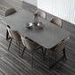 Mid-Century Modern Dining Table Gray Sintered Stone Rectangle Dining Table for Home Use Clearhalo ' dining_table' 'Dining Tables & Seating' 'Dining Tables' 'furn' 'furn_dining_table' 'Furniture' 'furniture_dining_table' 'Kitchen & Dining Furniture' 'kitchen&dining_furn' 'kitchen' 'kitchen_dining_table' 1200x1200_ae12e7cc-36b0-4904-9261-30ee6a7f75e1