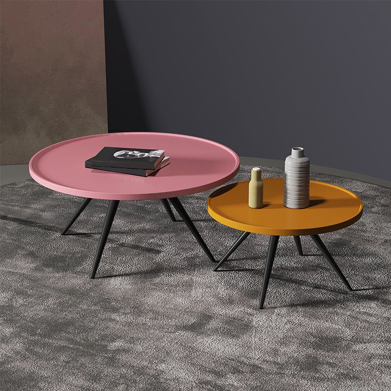 Pine Wood 4 Legs Coffee Table Modernism Round Tray Table Cocktail Table Clearhalo 'Coffee & Accent Tables' 'Coffee Tables' 'coffee_tables' 'furn' 'furn_coffee_tables' 'Furniture' 'Living Room Furniture' 1200x1200_ae154184-85e3-4213-80f4-018736c2b419