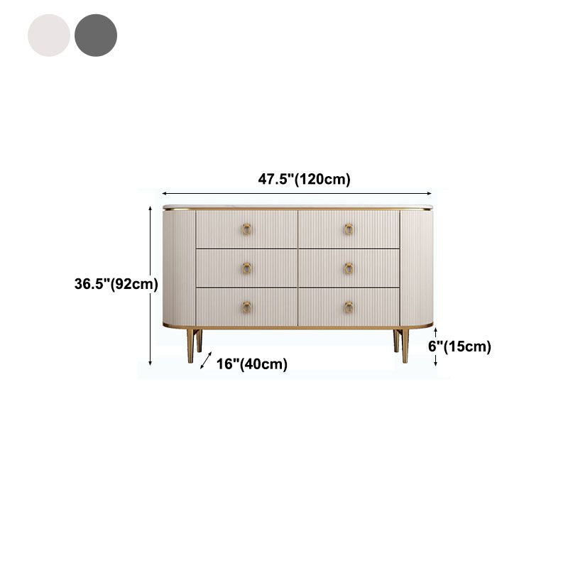 Sideboard in stile glam con cassetti di legno Sideboard per cucina