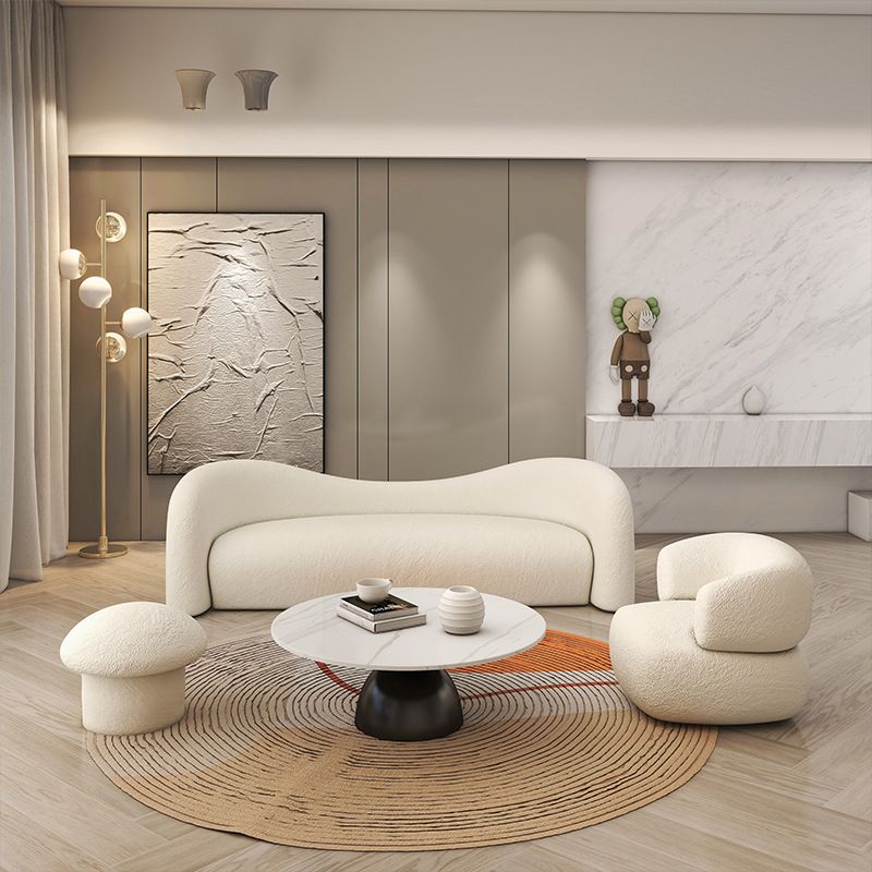 Sofá estándar de la tela de tela de tela de camello contemporánea