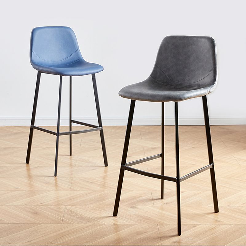 Faux Leather Armless Counter Stool Modern Style Low Back Bar Stool for Indoor Clearhalo 'Bar Furniture' 'Bar Stools' 'bar_stools' 'furn' 'furn_bar_stools' 'Furniture' 'Kitchen & Dining Furniture' 1200x1200_ae16ffa1-6d8e-4d17-8c70-47b942c0e705
