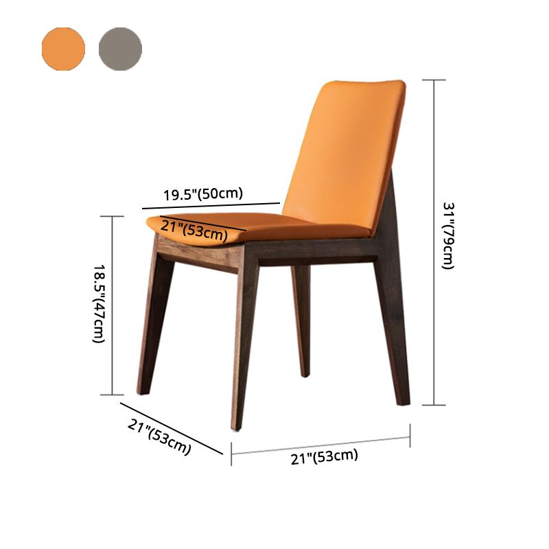 Traditional Wood Dining Armless Chair Faux Leather Side Chair for Restaurant Use Clearhalo ' kitchen&dining_furn' 'Dining Chairs' 'Dining Tables & Seating' 'dining_chair' 'furn' 'furn_dining_chair' 'Furniture' 'furniture_dining_chair' 'Kitchen & Dining Furniture' 'kitchen' 1200x1200_ae1794d9-1df9-4688-9190-53650ff714a6