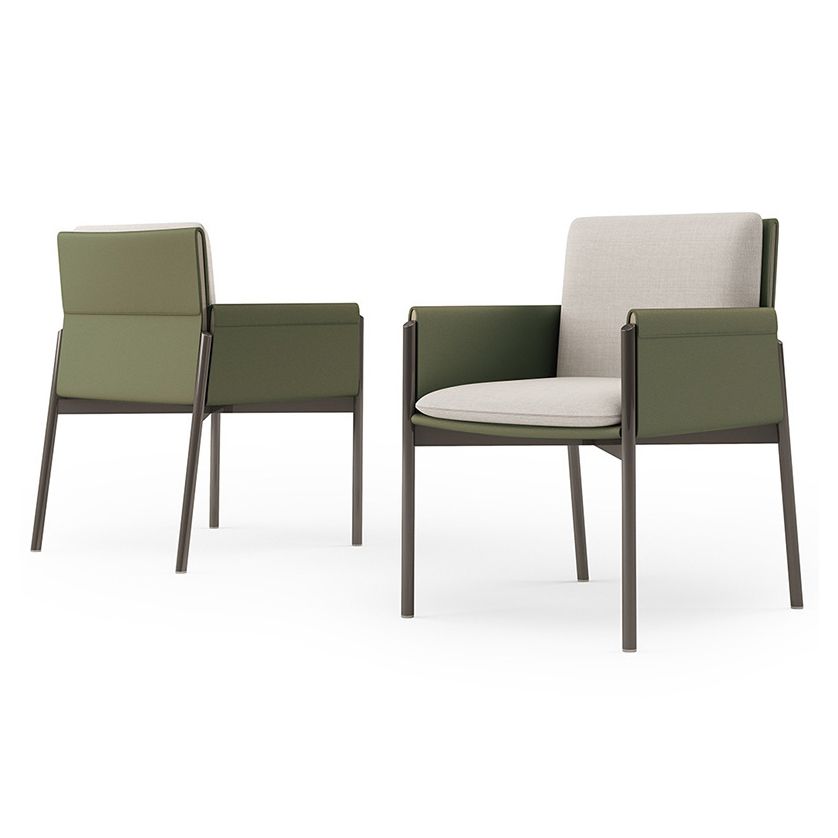 Modern Style Arm Chair Sponge Cushion Dining Chair of 22" Wide with Stainless Steel Legs Clearhalo ' kitchen&dining_furn' 'Dining Chairs' 'Dining Tables & Seating' 'dining_chair' 'furn' 'furn_dining_chair' 'Furniture' 'furniture_dining_chair' 'Kitchen & Dining Furniture' 'kitchen' 1200x1200_ae184907-49dd-471f-b3db-9c8f3b5de508