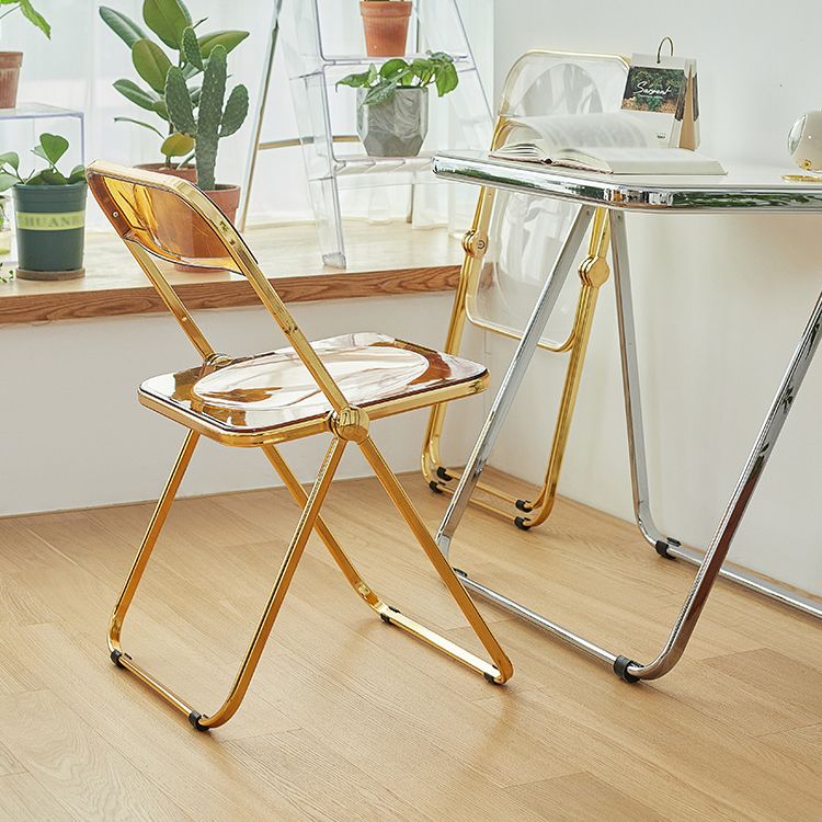 Single Foldable Armless Dining Chairs Open Back Dining Side Chair with Metal Legs Clearhalo ' kitchen&dining_furn' 'Dining Chairs' 'Dining Tables & Seating' 'dining_chair' 'furn' 'furn_dining_chair' 'Furniture' 'furniture_dining_chair' 'Kitchen & Dining Furniture' 'kitchen' 1200x1200_ae1a5b4b-3bf5-417b-a008-fb2cf34cc983