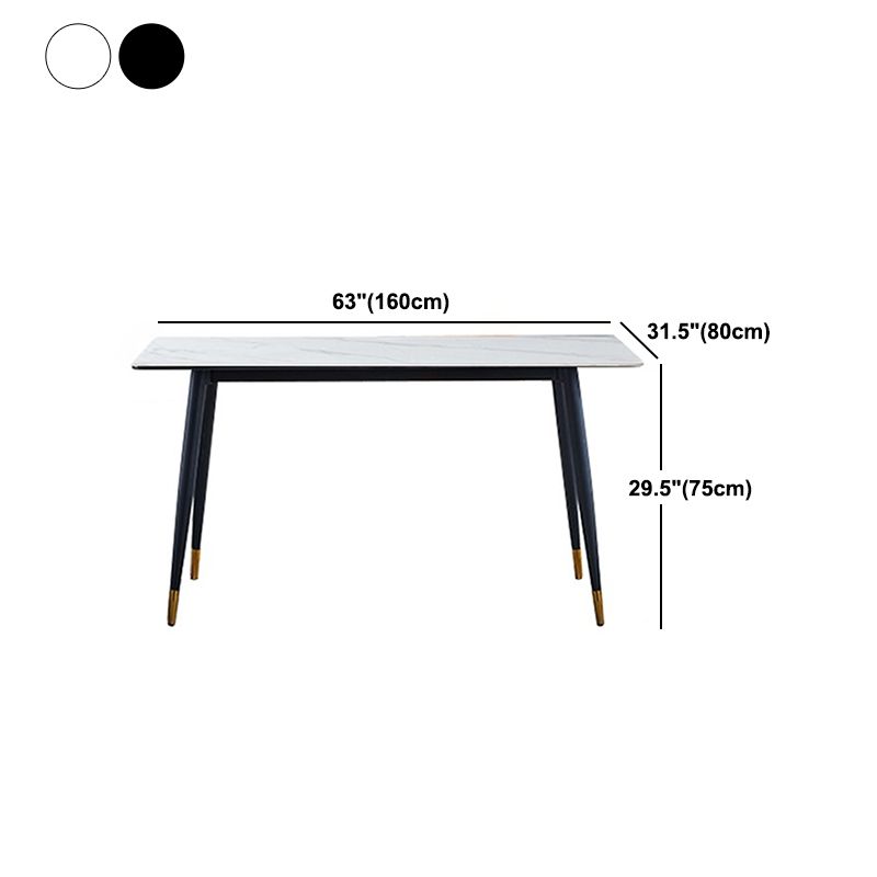 Set dinette rettangolare Glam Set tavolo da pranzo da 1/2/5/7 pezzi con piano in pietra sinterizzata