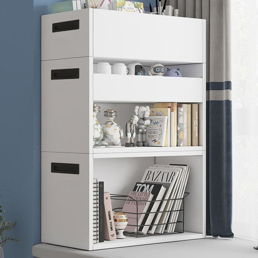 Modern Style Wood Bookshelf Closed Back Bookcase for Home Office
