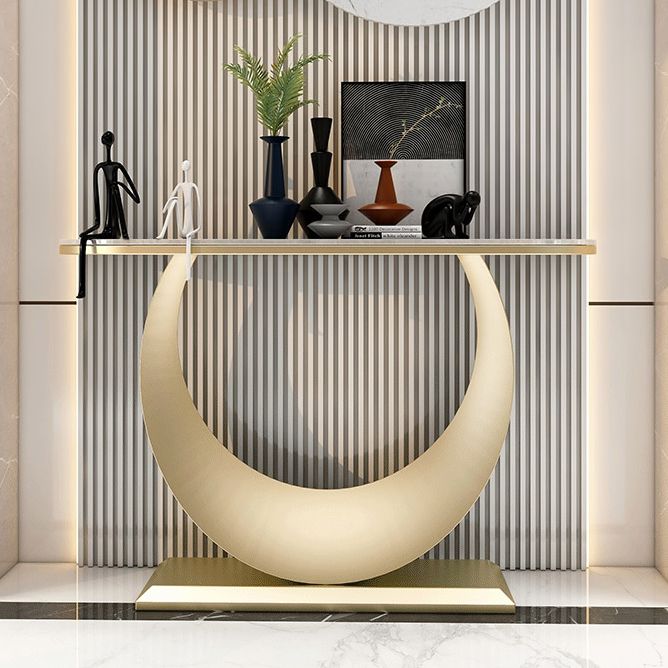 31.5" Tall Stone Accent Table Modern Stain Resistant Console Table