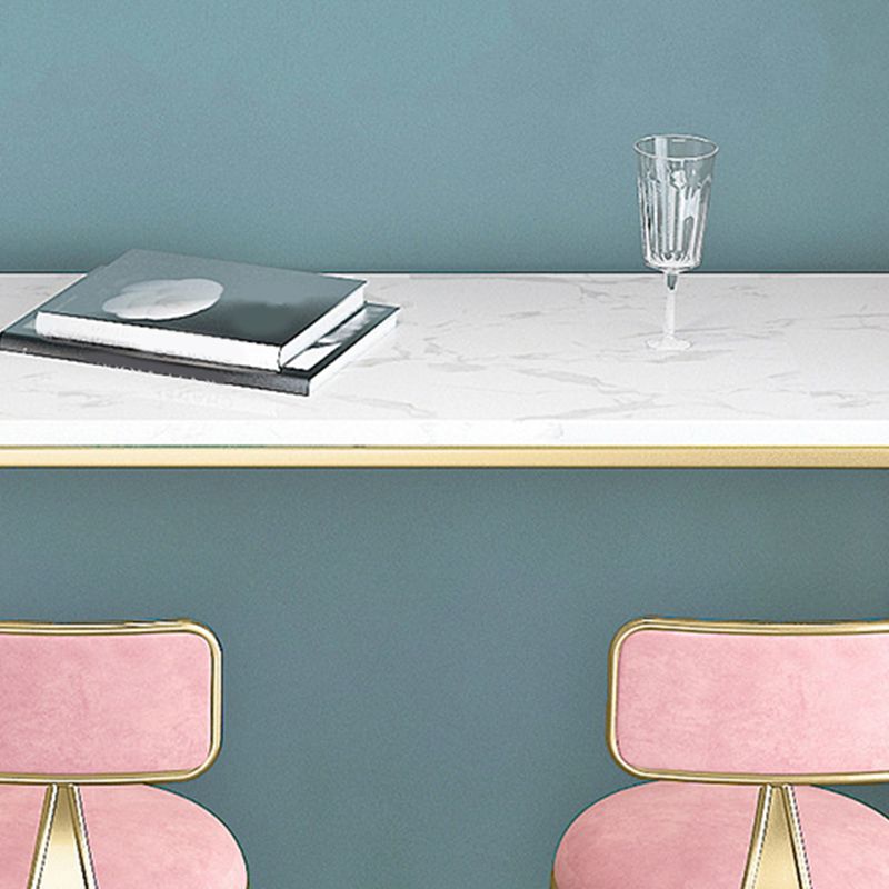 White Faux Marble Table Modern Style Bistro Bar Table for Patio Use Clearhalo 'Bar Furniture' 'Bar Tables' 'bar_tables' 'furn' 'furn_bar_tables' 'Furniture' 'Kitchen & Dining Furniture' 1200x1200_ae20037f-e719-45d6-94db-dcd3a6bab318