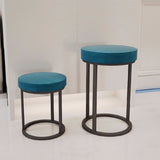 Mildew Resistant Ottoman Plain Velvet Contemporary Round Metal Frame Ottoman Clearhalo 'furn' 'furn_ottomans_poufs' 'Furniture' 'Living Room Furniture' 'Ottomans & Poufs' 'ottomans_poufs' 1200x1200_ae20ab27-da3b-4c87-8d47-ecbe835ea0f3