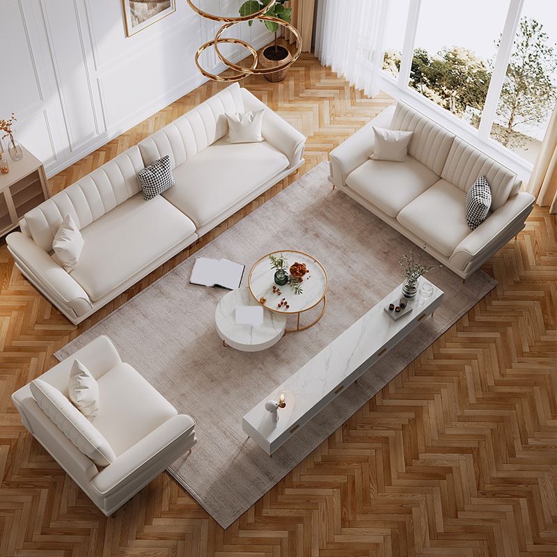 Canapé en cuir faux 35,43 "d x 36,22" H canapé à bras évasé pour le salon