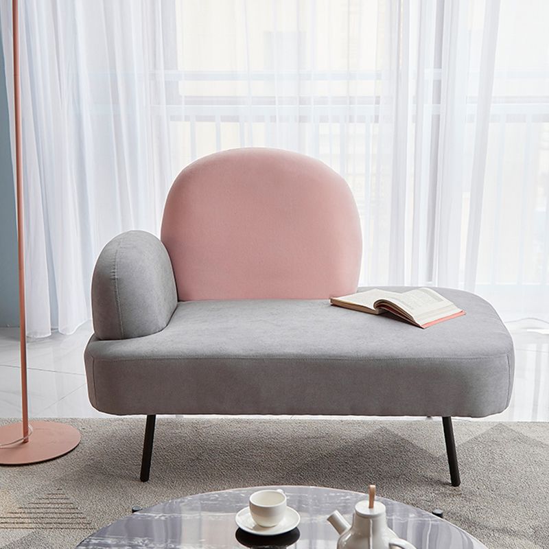 コンテンポラリーコットンブレンドシングルアームタイトバックライトグレーソファセット