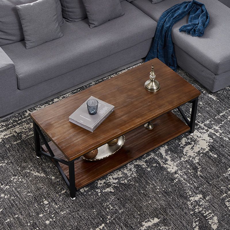 Rectangular Frame Cocktail Table Contemporary Coffee Table with Storage Clearhalo 'Coffee & Accent Tables' 'Coffee Tables' 'coffee_tables' 'furn' 'furn_coffee_tables' 'Furniture' 'furniture_coffee_tables' 'Living Room Furniture' 1200x1200_ae2533cc-09c1-4e77-9faf-a080ee891788