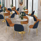 Glam Sintered Stone Dining Table Metal Dining Table for Home Use Clearhalo 'Dining Tables & Seating' 'Dining Tables' 'dining_table' 'furn' 'furn_dining_table' 'Furniture' 'Kitchen & Dining Furniture' 1200x1200_ae266180-79cb-4e06-9482-9632131b5018