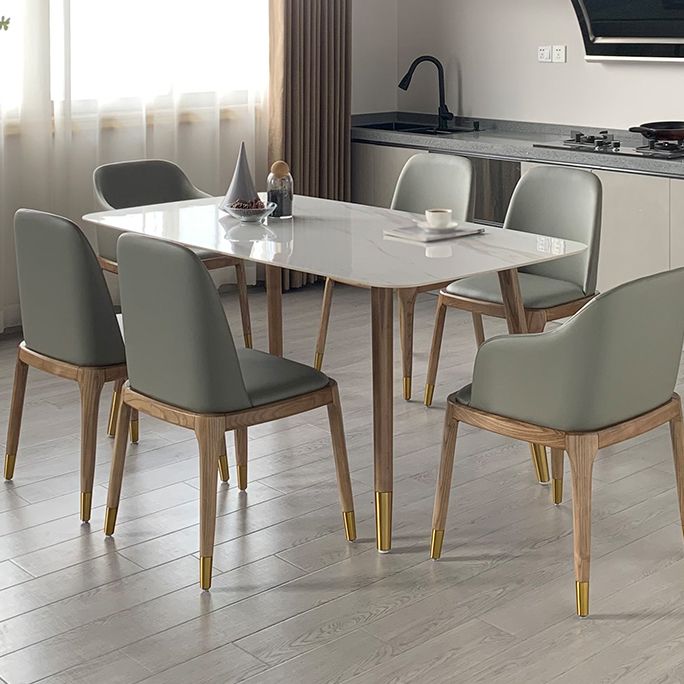 Rectangle Stone Dining table Traditional Luxury Dining Site Table with Wood Legs Clearhalo ' dining_table' 'Dining Tables & Seating' 'Dining Tables' 'furn' 'furn_dining_table' 'Furniture' 'furniture_dining_table' 'Kitchen & Dining Furniture' 'kitchen&dining_furn' 'kitchen' 'kitchen_dining_table' 1200x1200_ae267679-e912-4db2-a5f2-c66886b77ab9