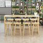 Rectangle Pine Wood Bar Table Set 1/5/9 Pièces Table de comptoir avec tabourets sans dos
