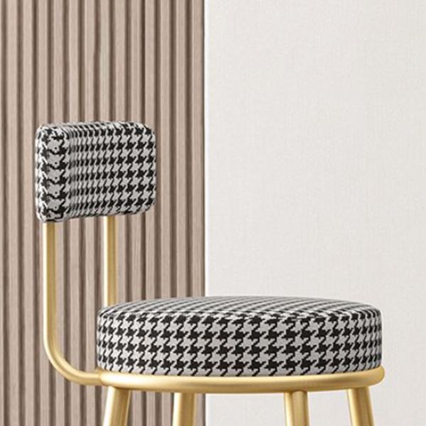 Tabouret de comptoir sans arme nordique tabouret de bar de fer de fer avec coussin et pédale