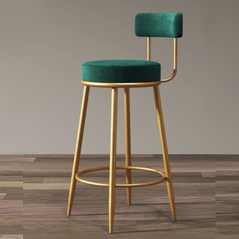 Glam sgabello da pranzo in ferro posteriore senza bracciolo sgabello da bar con cuscino di velluto