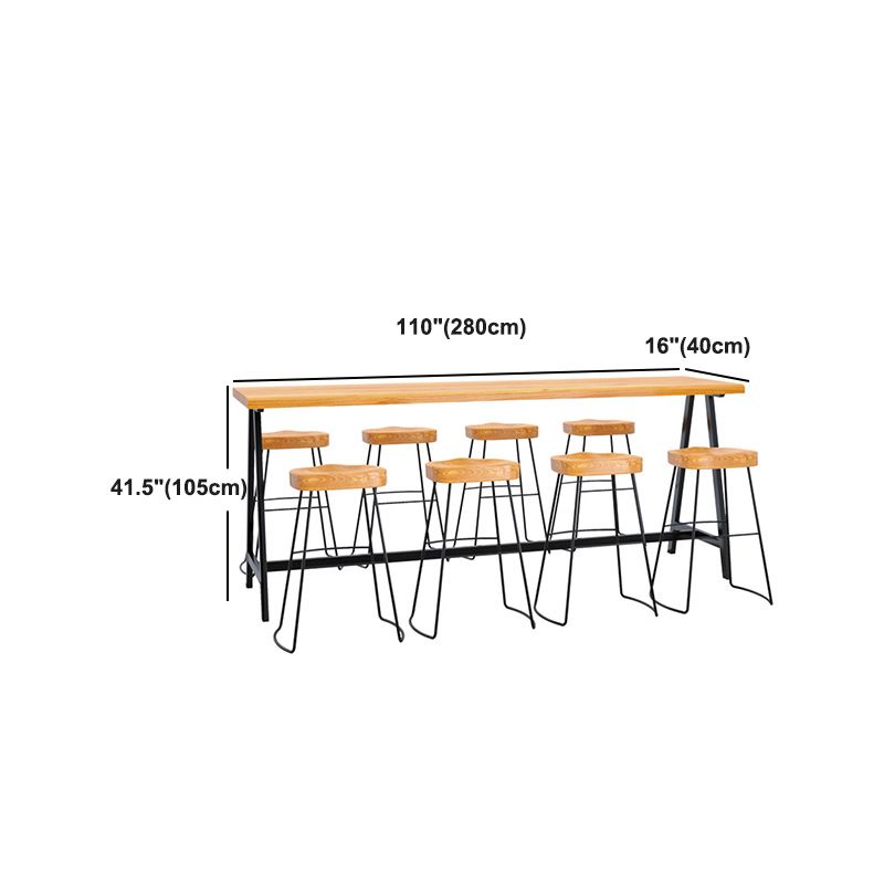 Rectangle Wood Counter Table Rectangle Industrial Style Bar Table for Kitchen Clearhalo 'Bar Furniture' 'Bar Tables' 'bar_tables' 'furn' 'furn_bar_tables' 'Furniture' 'Kitchen & Dining Furniture' 1200x1200_ae29607d-5e7f-4467-aab1-83a48068ef14