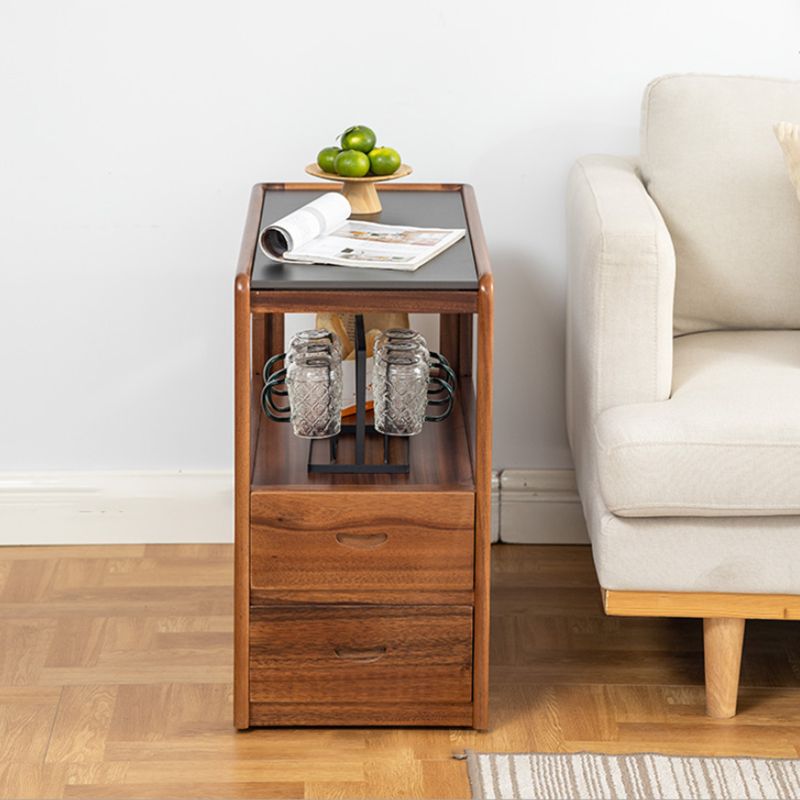 Modernistic Sofa Side Accent Table Solid Wood Block Rectangular with Storage Clearhalo 'Coffee & Accent Tables' 'End & Side Tables' 'end_side_tables' 'furn' 'furn_end_side_tables' 'Furniture' 'Living Room Furniture' 1200x1200_ae29ee88-e700-49f8-bc1f-39d83b92dff5