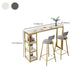 41.3-inch Faux Marble Top Table Modern Style Bistro Pub Table with Gold Base