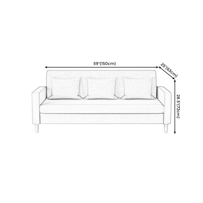 3-Seater Square Arm Sofa Scandinavian 59.06"/70.87" Linen Sofa with Pillows Clearhalo 'furn' 'furn_sofas' 'Furniture' 'furniture_sofas' 'kitchen' 'kitchen_sofas' 'Living Room Furniture' 'Sofa' 'sofas' 1200x1200_ae2a156a-51b7-4023-b76c-327140193a8a