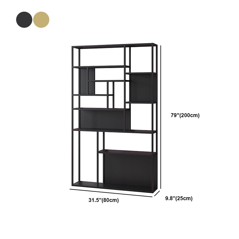Gold and Black Floor Book Shelf Open Shelf Bookcase with Shelves Clearhalo 'Bookcases' 'furn' 'furn_bookcases' 'Furniture' 'Office Furniture' 1200x1200_ae2aae48-baf3-4685-9676-df4fef423c3a