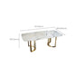 Glam Style Stone Table Dining Rectangle Table with Metal Legs for Home Use Clearhalo 'Dining Tables & Seating' 'Dining Tables' 'dining_table' 'furn' 'furn_dining_table' 'Furniture' 'Kitchen & Dining Furniture' 1200x1200_ae2bc1a8-0dd3-4991-b064-2e771b9430ce