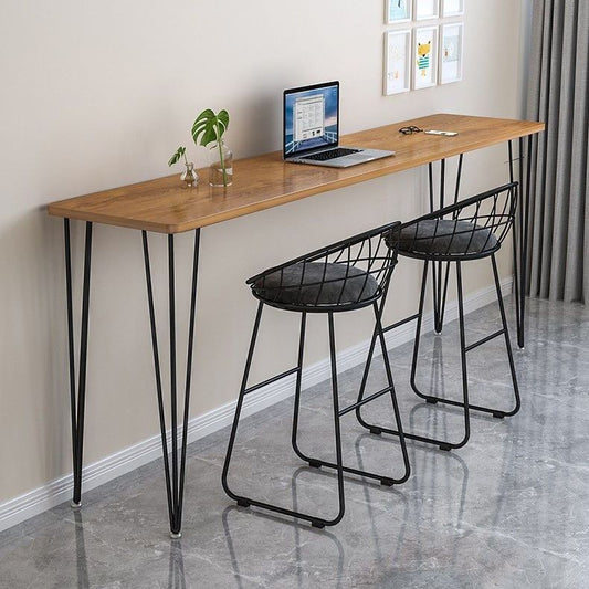 Industrial Style Rectangle Wood Top Counter Table 42-inch Height Modern Bar Table Clearhalo 'Bar Furniture' 'Bar Tables' 'bar_tables' 'furn' 'furn_bar_tables' 'Furniture' 'furniture_bar_tables' 'Kitchen & Dining Furniture' 1200x1200_ae2c34e3-b201-437e-abee-5081e40a60b9