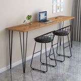 Industrial Style Rectangle Wood Top Counter Table 42-inch Height Modern Bar Table Clearhalo 'Bar Furniture' 'Bar Tables' 'bar_tables' 'furn' 'furn_bar_tables' 'Furniture' 'furniture_bar_tables' 'Kitchen & Dining Furniture' 1200x1200_ae2c34e3-b201-437e-abee-5081e40a60b9