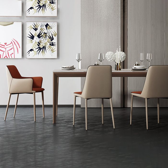 Contemporary Solid Back Armless Chairs Leather Dining Chairs for Kitchen Clearhalo ' kitchen&dining_furn' 'Dining Chairs' 'Dining Tables & Seating' 'dining_chair' 'furn' 'furn_dining_chair' 'Furniture' 'furniture_dining_chair' 'Kitchen & Dining Furniture' 'kitchen' 1200x1200_ae2e3f75-f1a7-485d-9b47-5867ff2183bc