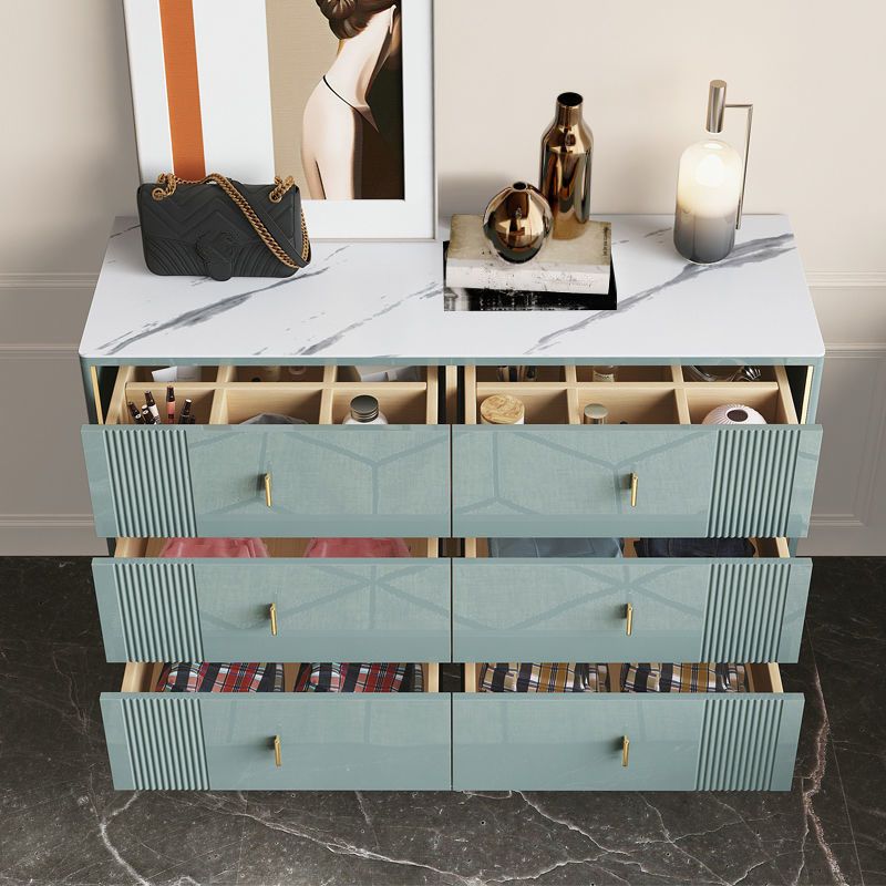 Glam tosser doble tocador de piedra tocador de pecho de almacenamiento horizontal para dormitorio
