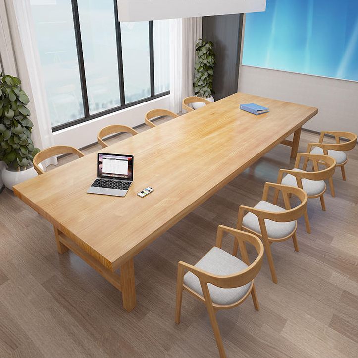 Vast hout rechthoekige vergadertafel kantoor eenvoud schrijven bureau