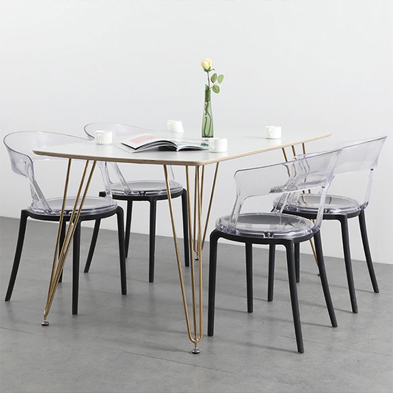 Contemporary Style Arm Chair Open Back Side Plastic Chair for Dining Room