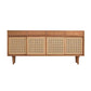 Simple Style Rattan Doors Cupboard Wood 32-inch Height Kitchen Sideboard for Dining Room Clearhalo 'buffet_sideboard' 'Buffets & Sideboards' 'furn' 'furn_buffet_sideboard' 'Furniture' 'furniture_buffet_sideboard' 'Kitchen & Dining Furniture' 1200x1200_ae30c6c5-1461-4bae-91a0-3d49d3d3ff90