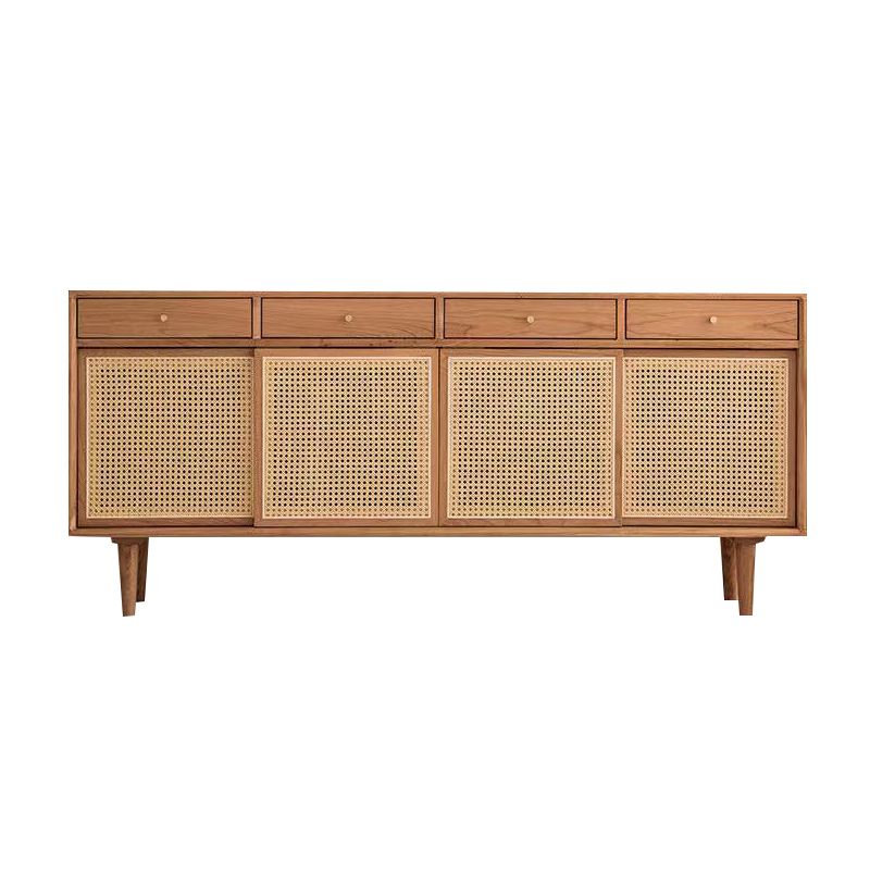 Simple Style Rattan Doors Cupboard Wood 32-inch Height Kitchen Sideboard for Dining Room Clearhalo 'buffet_sideboard' 'Buffets & Sideboards' 'furn' 'furn_buffet_sideboard' 'Furniture' 'furniture_buffet_sideboard' 'Kitchen & Dining Furniture' 1200x1200_ae30c6c5-1461-4bae-91a0-3d49d3d3ff90
