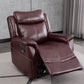 Swivel Rocker Metal Frame Standaard Recliner vaste kleur Lederen Recliner stoel