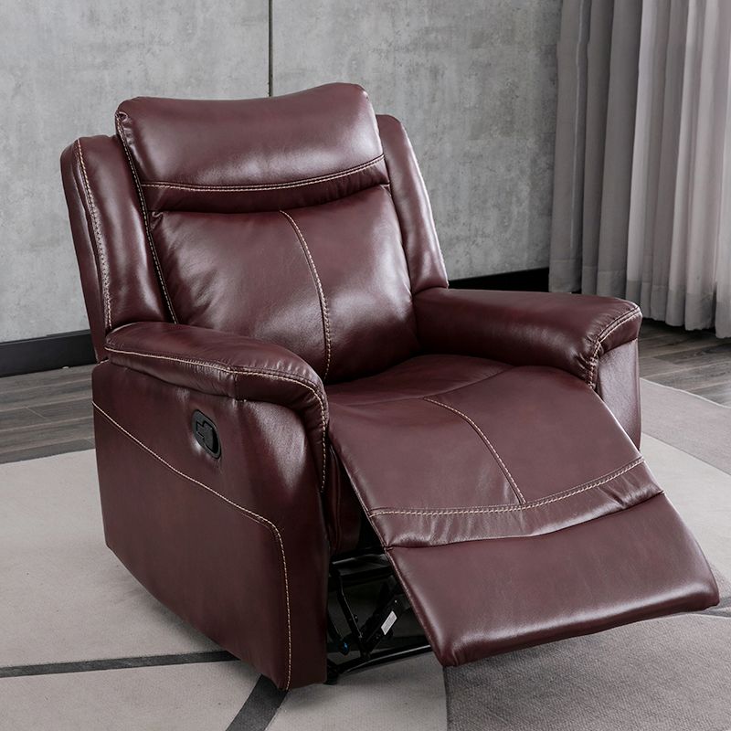 Swivel Rocker Metal Frame Standaard Recliner vaste kleur Lederen Recliner stoel