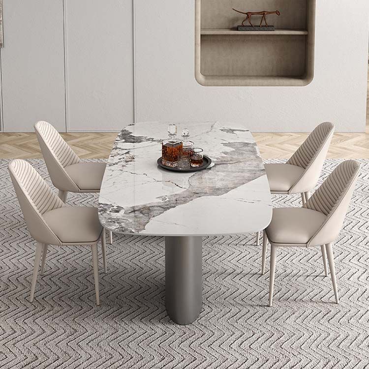 Modern Sintered Stone Dining Table Rectangle Table with Metal Legs for Home Use Clearhalo 'Dining Tables & Seating' 'Dining Tables' 'dining_table' 'furn' 'furn_dining_table' 'Furniture' 'Kitchen & Dining Furniture' 1200x1200_ae32506c-7b0d-43ab-932c-a2f59e1fd8c1