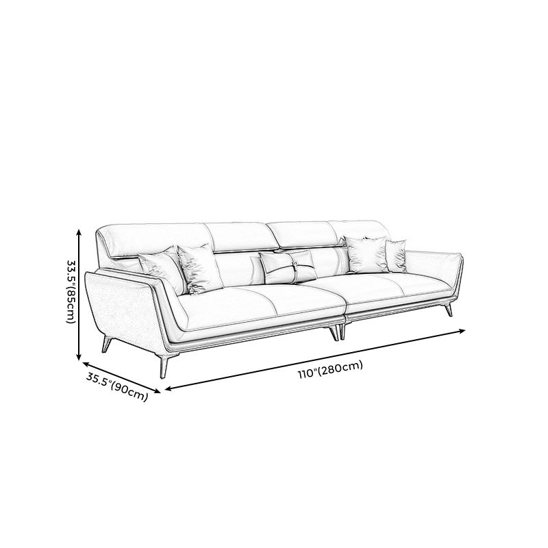 33.46" H Flared Arm Modern Sofa with Sewn Pillow Back Metal Legs Sofa Clearhalo 'furn' 'furn_sofas' 'Furniture' 'furniture_sofas' 'Living Room Furniture' 'Sofa' 'sofas' 1200x1200_ae328557-243c-4256-b5e5-8c87f77705e3