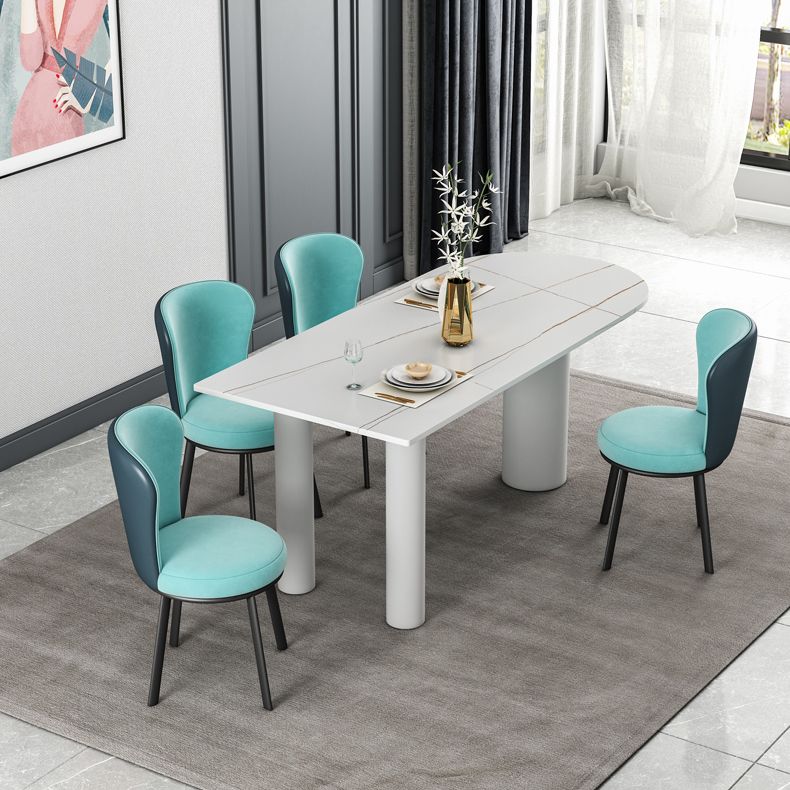 Free Form Sintered Stone White Dining Table Simplicity 3 Legs Table for Dining Room Clearhalo ' dining_table' 'Dining Tables & Seating' 'Dining Tables' 'furn' 'furn_dining_table' 'Furniture' 'furniture_dining_table' 'Kitchen & Dining Furniture' 'kitchen&dining_furn' 'kitchen' 'kitchen_dining_table' 1200x1200_ae32e965-2f36-4487-801c-05dac467d7d1