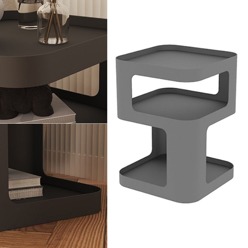 Tavolo da spuntino all'estremità laterale contemporanea con ripiani in metallo tavolo da camera da letto